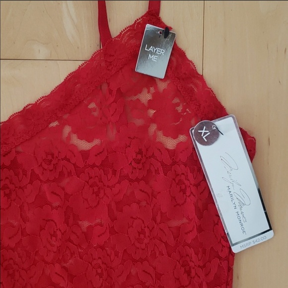 RED LACE CAMISOLE - Picture 2 of 4